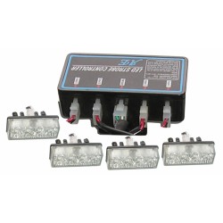 Set 4 stroboscoape auto LED grila radiator 4x4 LED-uri 